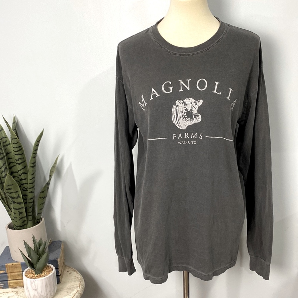 Magnolia Farms Long Sleeve Comfort Colors Grey Shirt Medium